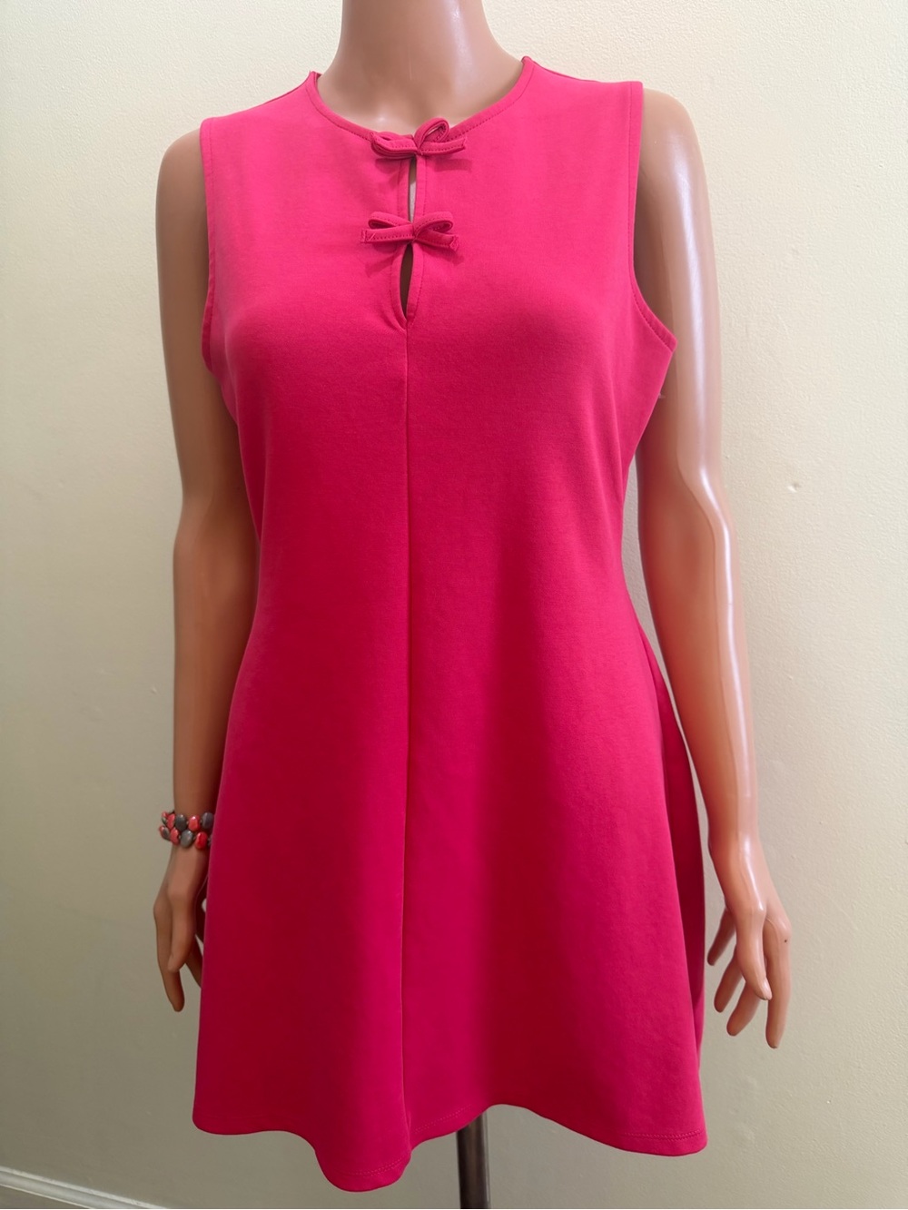Primark Hot Pink Sleeveless Mini Dress with Front Knot Details